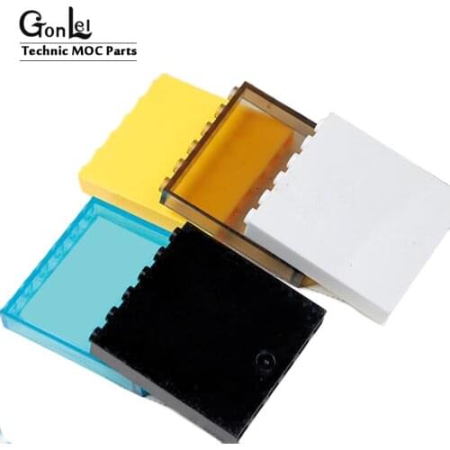 8Pcs/lot Transparent Window Frame 1x6x5 Blocks Parts MOC Brick House DIY Toys Compatible with 59350 59349 Mini City Parts Toys