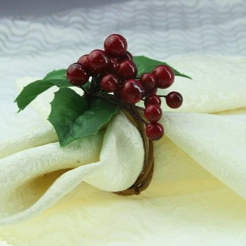 Free shipping qn20061505 handmade christmas fruit napkin ring wedding decoration napkin holder many colors 12 pcs