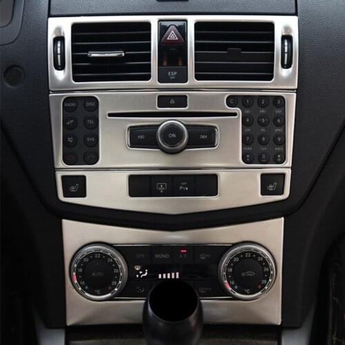 Car Center Console Air Conditioning Outlet CD Frame Decoration Sticker Trim For Mercedes Benz C Class W204 2007-10 Accessories
