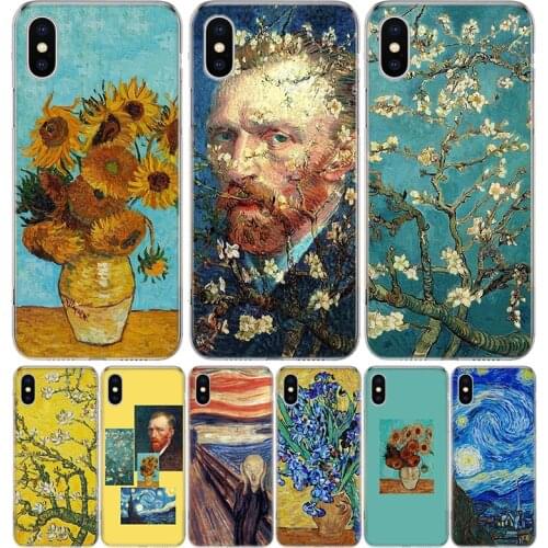 Paintings Starry Night Van Gogh Phone Case for Apple iphone 11 12 Mini Pro XR X Xs Max 7 8 6 6s Plus 7G 6G 5G 5S 5 SE + Customiz
