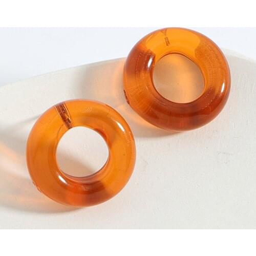 Dvacaman 2021 New Trendy Colorful Transparent Acrylic Resin Geometric Round Stud Earrings for Women Simple Jewelry Gifts Brincos