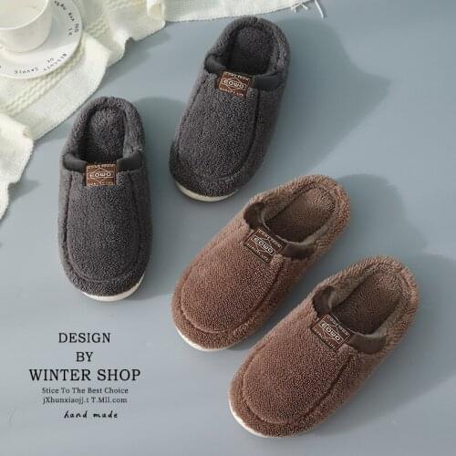 Cotton Slippers Winter Fur Rabbit Home Autumn Warm Thick Bottom Indoor Ladies Shoes Flip Flops House Cute Fluffy Slippers Women