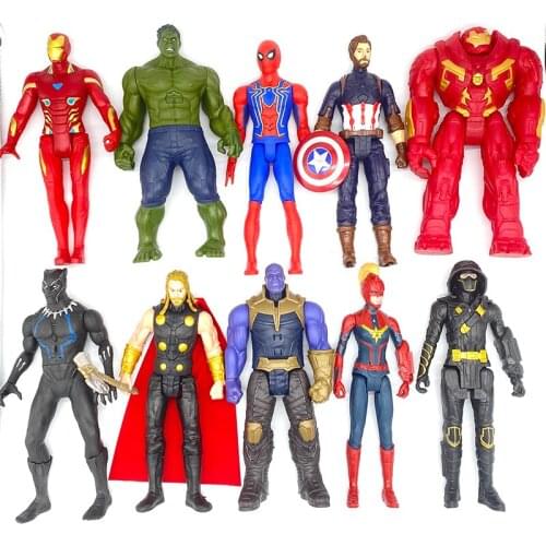 30cm Marvel Avengers Toys Thanos Hulk Buster Spiderman Iron Man Captain America Thor Wolverine Black Panther Action Figure Dolls