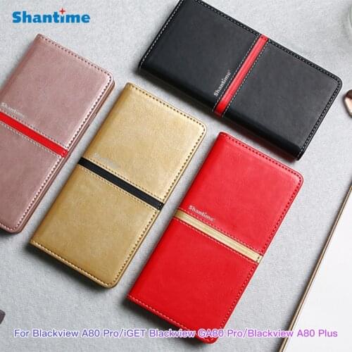 PU Leather Wallet Phone Case For Blackview A80 Pro A80 Plus Flip Case For iGET Blackview GA80 Pro Case Soft Silicone Back Cover