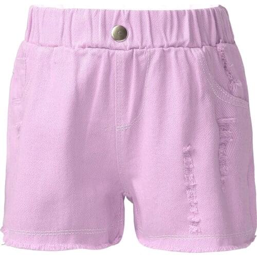 Summer Girls Cotton Denim Jeans Shorts Girls Children Thin Soft Trousers Ripped Jeans Kids Children Casual Clothes Clothing