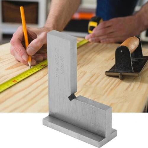 90 Degree Right Angle Ruler Machinist Square High Accuracy Carbon Steel Flat with Seats Engineer Tool