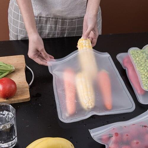 3/1pcs Reusable Food Preservation Bags Fruit And Vegetable Sealed Bags Stand Up Zip Shut Bag Cup Fresh Bag Food Storage Bag