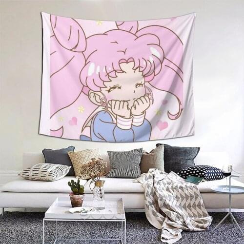 Sailor Girl Tapestry Anime Manga Kawaii Tapestry Wall Bedspread Bohemian Hanging Blanket For Bedroom Dorm