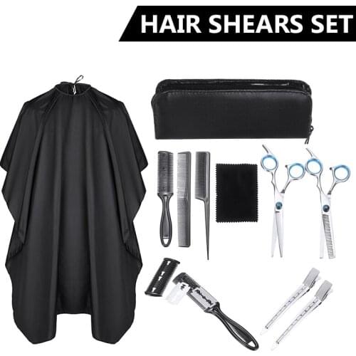 10PCS/Set Hair Cutting Scissor Set Professional Hairdressing Scissors Kit Hair Styling Scissors Barber Hairdresser Tool Salon