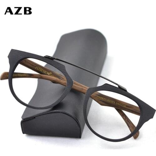 Vintage Wood Prescription Spectacle Glasses Frames Men Women Eyeglasses Optical Glasses Frames with Clear Lens Male Female