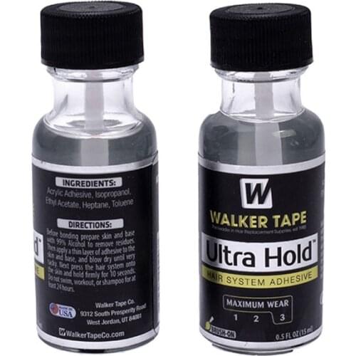 Professional Hair Glue 0.5floz 15ML Ultra Hold Glue Mens Toupee Tape Hair System Adhesives Brush For Lace Wig/Toupee Soft-bond