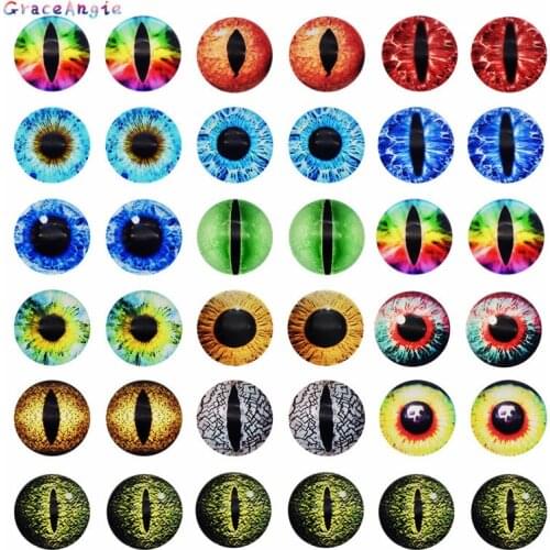 10-50PCS glass eyes cabochons Round 6MM-30MM Round Dome Dragon eye animal eye for craf DIY Jewelry Accessory MIX Pupil Eye Cameo