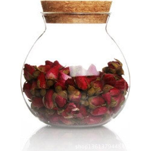 Heat-resistant glass tea caddy Cork storage tank candy jar flower POTS