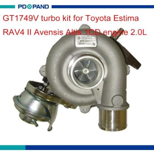 Engine turbo kit GT1749V turbo charger compressor for Toyota Estima RAV4 II Avensis Altis 2.0L 1CD engine 17201-27030 1720127030