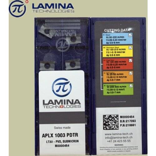 LAMINA APLX100308 LT30 CNC carbide milling inserts