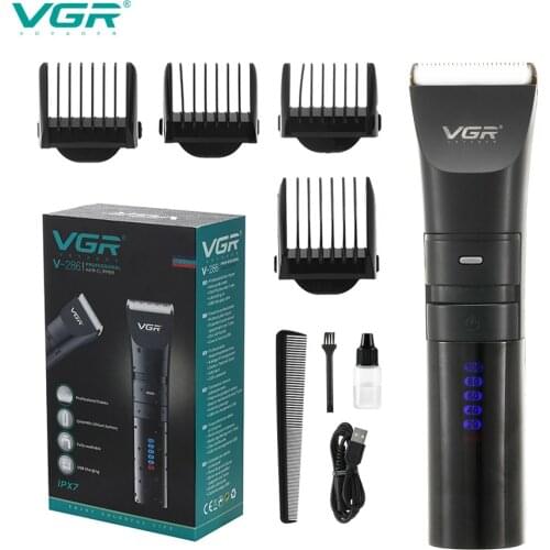 VGR V-286 Hair Clipper Rounded Corner LCD Display Electric Hair Clipper Whole Body Washing Electric Hair Clipper Hairstyle