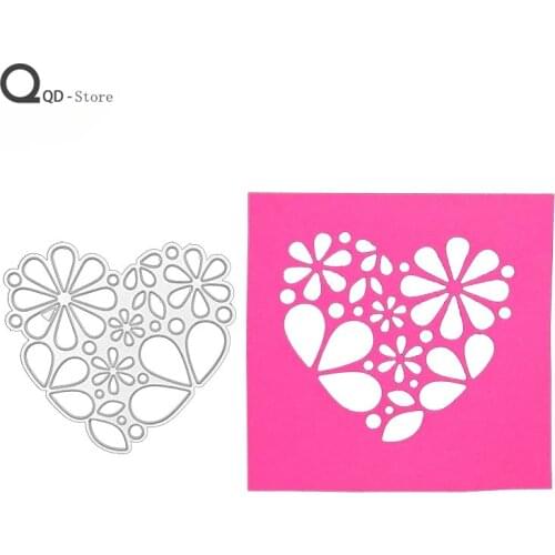 Scrapbooking Cutting Dies DIY Puzzle Embossing Template Love Heart Flower Clumps Metal Cutting Dies New 2021 Metal Cutting Die