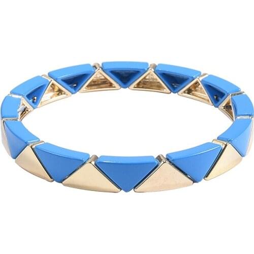 Boho jewelry golden triangle tile bracelet women girls muiki bead tila bracelet honeycomb wrap bracelet 2020 summer accessories