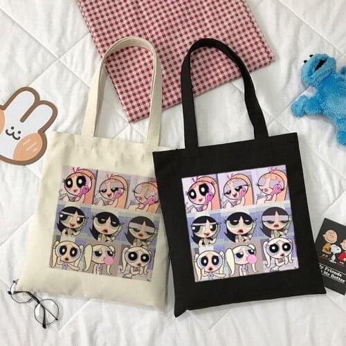 Aesthetic Kawaii Painting Handbags cartoon shoulder bag Ulzzang kpop Harajuku fashion casual women general canvas bag