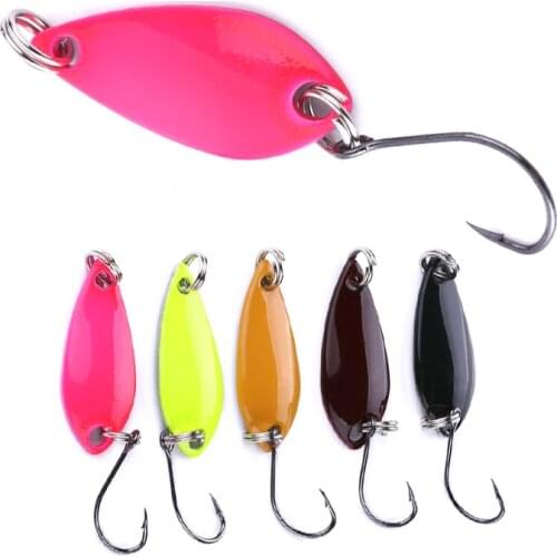 2.6g 30mm Trout Spoon Lure 1pcs Metal Bait Fishing Lure Copper Material Freshwater Fishing Tackle Isca Artificial Lake Fishing