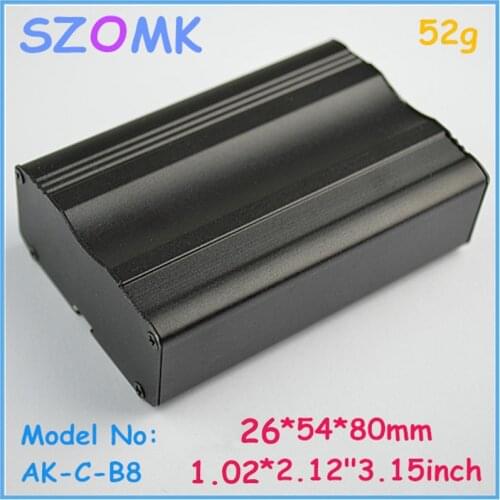 10 pcs, 26*54*80mm szomk electronics enclosures for pcb diy enclosure extruded aluminum enclosure black amplifier control box