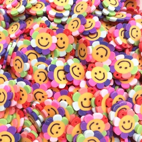 15pcs 20mm Color Fruit/flowers Beads Flakes Polymer Clay Spacer Beads for Jewelry Making DIY Earring Necklace Bracelet #22