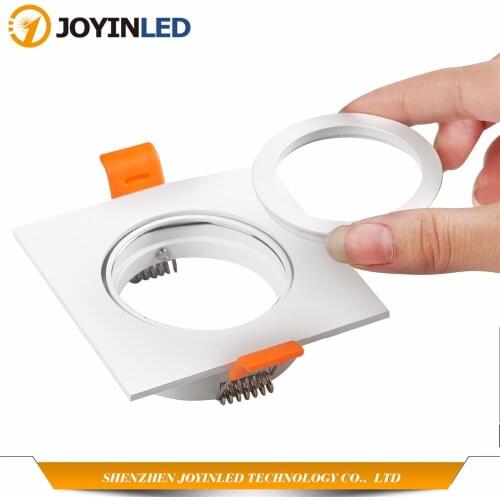 2pcs/lot Install Square Frame for LED Spot Light FIxture for MR16 GU10 led/Halogen cup bulbs holder dia50mm Free Shipping