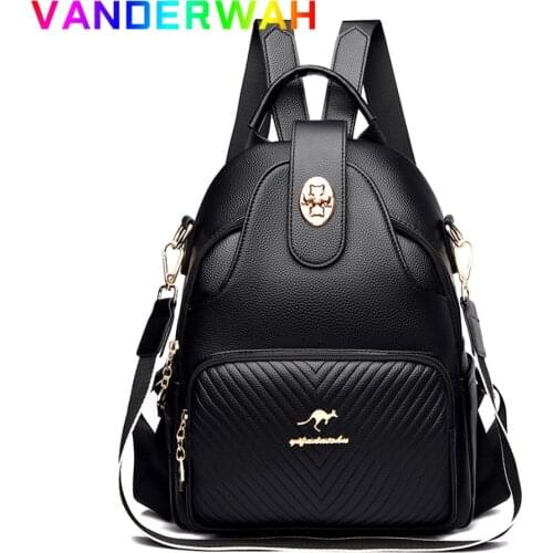 2020 Leather Backpacks Women Casual Back pack Sac a Dos Femme Travel Backpack school bags for teenage girls mochila feminina