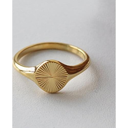 316L Titanium Steel Geometric Round Ring For Women Charm Jewlery Birthday Party Gift