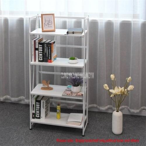 4-Layer Floor Corner Shelf Storage Shelf Foldable Wood Rack Book Organizer Living Room Multi-storey Corner Decorative Bookshelf