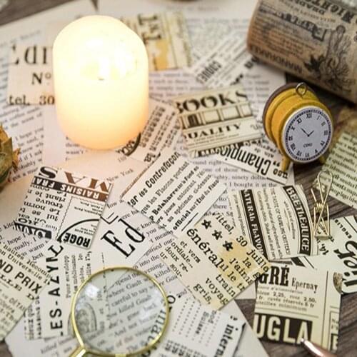 20packs/lot Retro Nostalgic Newspaper Paper Sealing Sticker Boxed Sticker Diary Adhesive Decorative DIY Stickers Wholesale