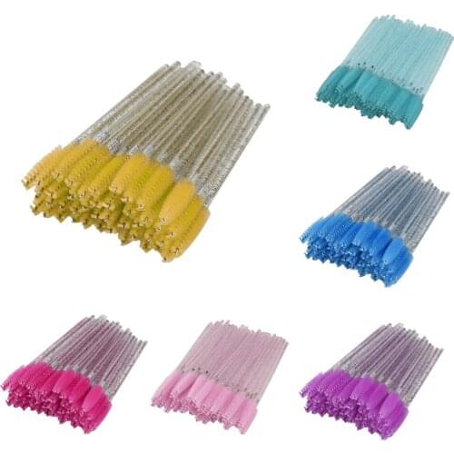 50Pcs Eyelash Extension Disposable Eyebrow Brush Mascara Wand Applicator Spoolers Eye Lashes Cosmetic Brushes Set Makeup Tools
