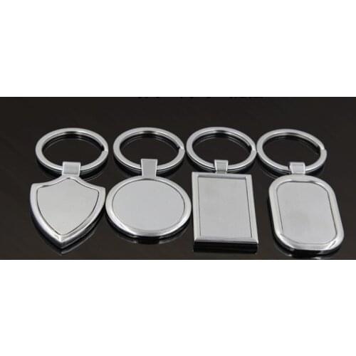 FREE shipping by FEDEX 100pcs/lot 4 Designs Newest Metal Blank Keychains Advertising Custom LOGO Keyrings for Promotional Gifts