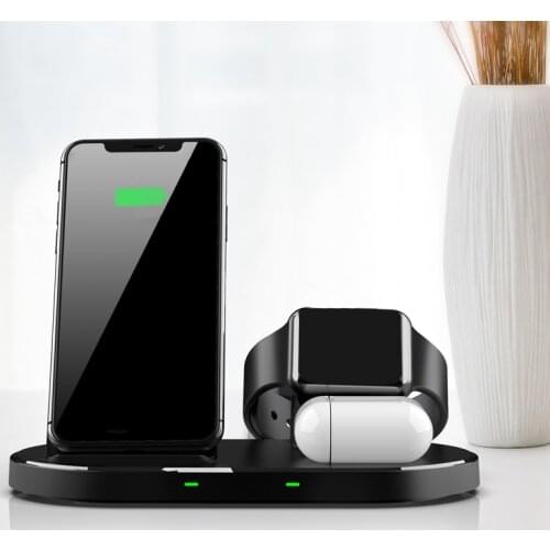 Wireless Charger 3 in 1 Multifunction 15W Qi Fast Wireless Charger for /IWatches Mobile Phone Wireless Charger