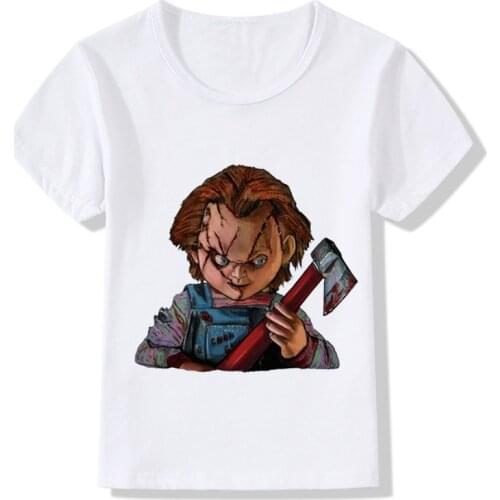 Children Fashion Chucky Devil Baby Hip Hop Funny T shirt Kids Clothes Boys Girls Summer Short Sleeve Tops