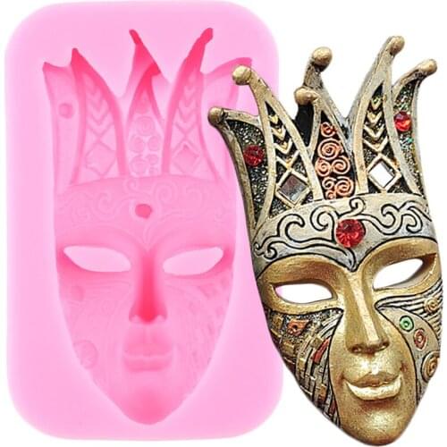 DIY Mask Silicone Molds Sugar craft Fondant Cake Decorating Tools Cupcake Topper Mould Candy Clay Chocolate Gumpaste Molds