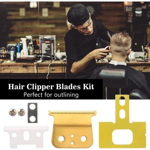 Ceramic Clipper Blades Stainless Steel Clipper Blade Cutter Replacement Blades Cordless Clipper 2-Hole Suitable for Toutliner