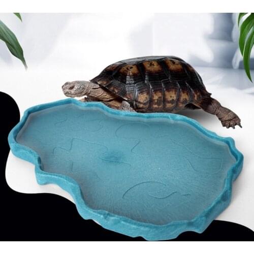 Pet Reptile Feeder Bowl Basin Feeding Tray Dish Food Water Dispenser Pot for Turtle Tortoise Lizard