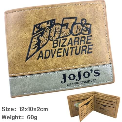 Cosplay Anime JOJO Bizarre Adventure Pu Leather Wallets Anime Cartoon Leather Short Purse with Card Holder Gift Men Women Wallet