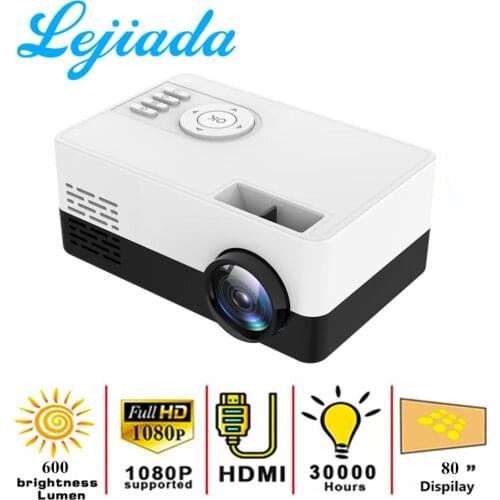LEJIADA NEW J16 LED Mini Projector 320x240 Pixels Supports 1080P HDMI USB Audio Portable Projector Home Media Video player