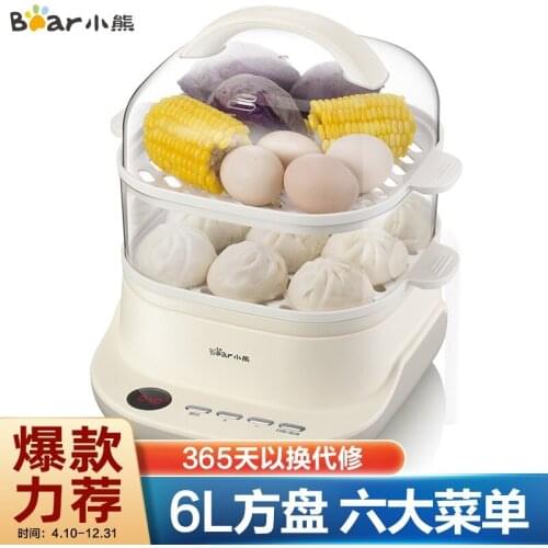 6L Multi Function Double Layer Large Capacity Steam Pot Steam Vegetables Small Steam Pot Breakfast Machine 705W