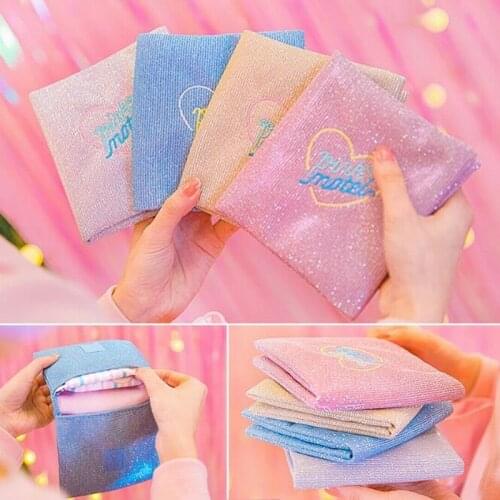 Fashion purse pink coin Purse Moon Light Zipper Shinning Small Wallet Girls Cute Cartoon Rainbow Soft Bag Student Card