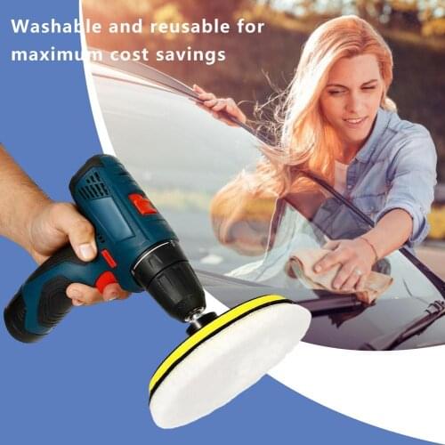 5 Pieces 6 inch Buffing Pad set Wave Sponge Polishing Pad Kit For Car Polisher Pads Wheel M14 Drill Adaptor Polisher Tools