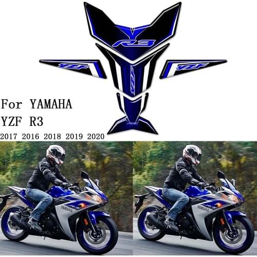 For YAMAHA YZF R3 YZF-R3 Stickers Emblem Tank Pad Decal Fuel Protector Motorcycle Protector TankPad 2017 2016 2018 2019 2020