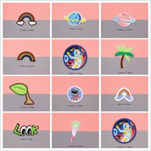 Rainbow Lollipop Patches Cap Shoe Iron On Embroidered Appliques DIY Apparel Accessories Patch For Clothing Fabric Badges BU151