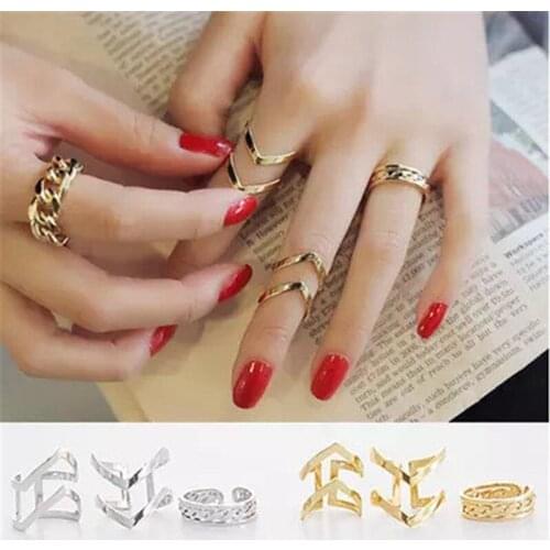 New Cut Out Arrow Ring Fashion Exaggerated Ring Three Piece Set Punk Rings for Women