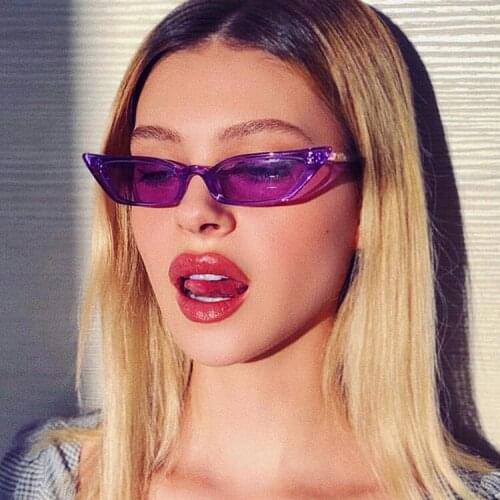 New cat eye sunglasses for women personality small frame black purple pink lenses retro Cat eye glasses oculos de sol 8 colors