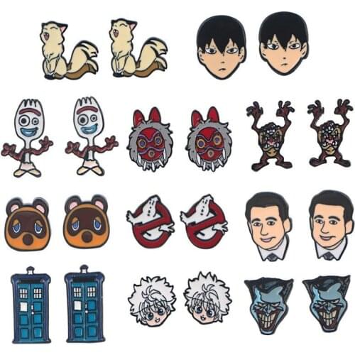 Wholesale 5 Pcs 2021 Anime HUNTER X HUNTER Earrings Eleven Cartoon Styles Zinc Alloy Ear Accessories for Women Jewelry Gifts