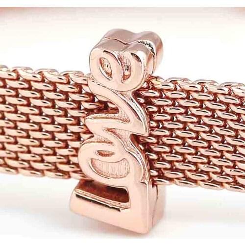 Original Rose Reflexions Love Letter Clip Stopper Beads Fit 925 Sterling Silver pandora Bead Charm Bracelet Bangle Diy Jewelry