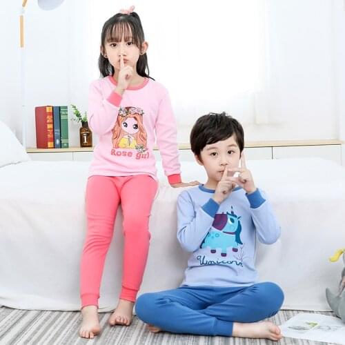 2020 Autumn Cartoon Pajamas For Girls Boys Childrens Pajamas Set Baby Girl Clothes Toddler Nightwear Pyjamas Kids Baby Pijamas